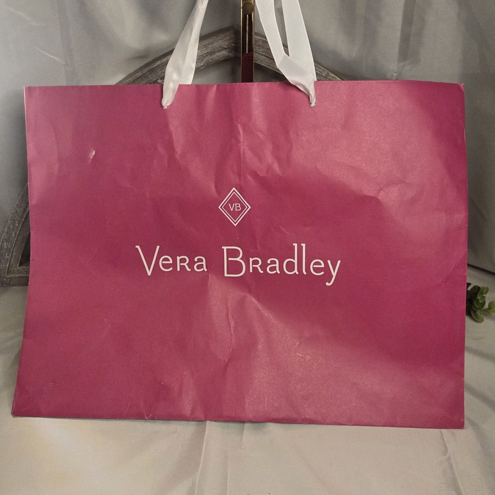 Vera Bradley Hot Pink Retail Gift Bag 💖 Designer Shopping Tote / Purse Storage